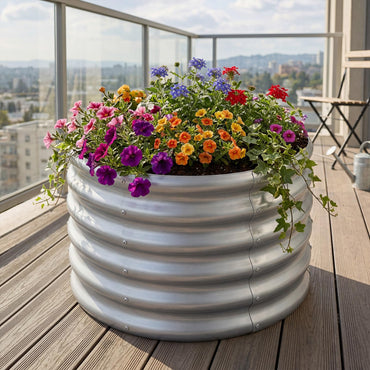 Metal Raised Garden Bed, Round Elevated Planter Box
