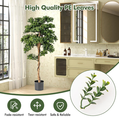 Artificial Boxwood Topiary Tree Potted Plants with PE Leaves