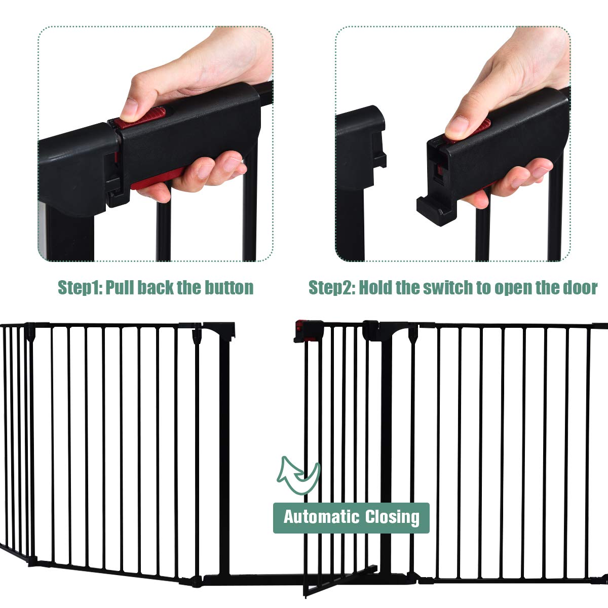 Metal Baby Safety Playpen with Automatically Close Door
