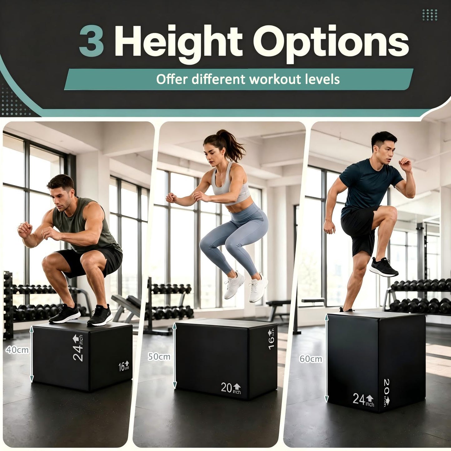 3 In 1 High Density Foam Plyometric Box