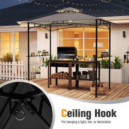 Fire Resistant Waterproof Outdoor BBQ Shelter with 2 Side Shelves