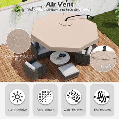 2.9M Patio Cantilever Parasol with Cover and Tilt Function