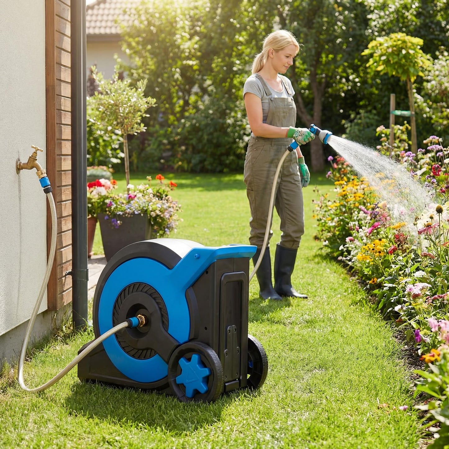 Retractable Hose Reel 30+2M, 10 in 1 Nozzle Floor