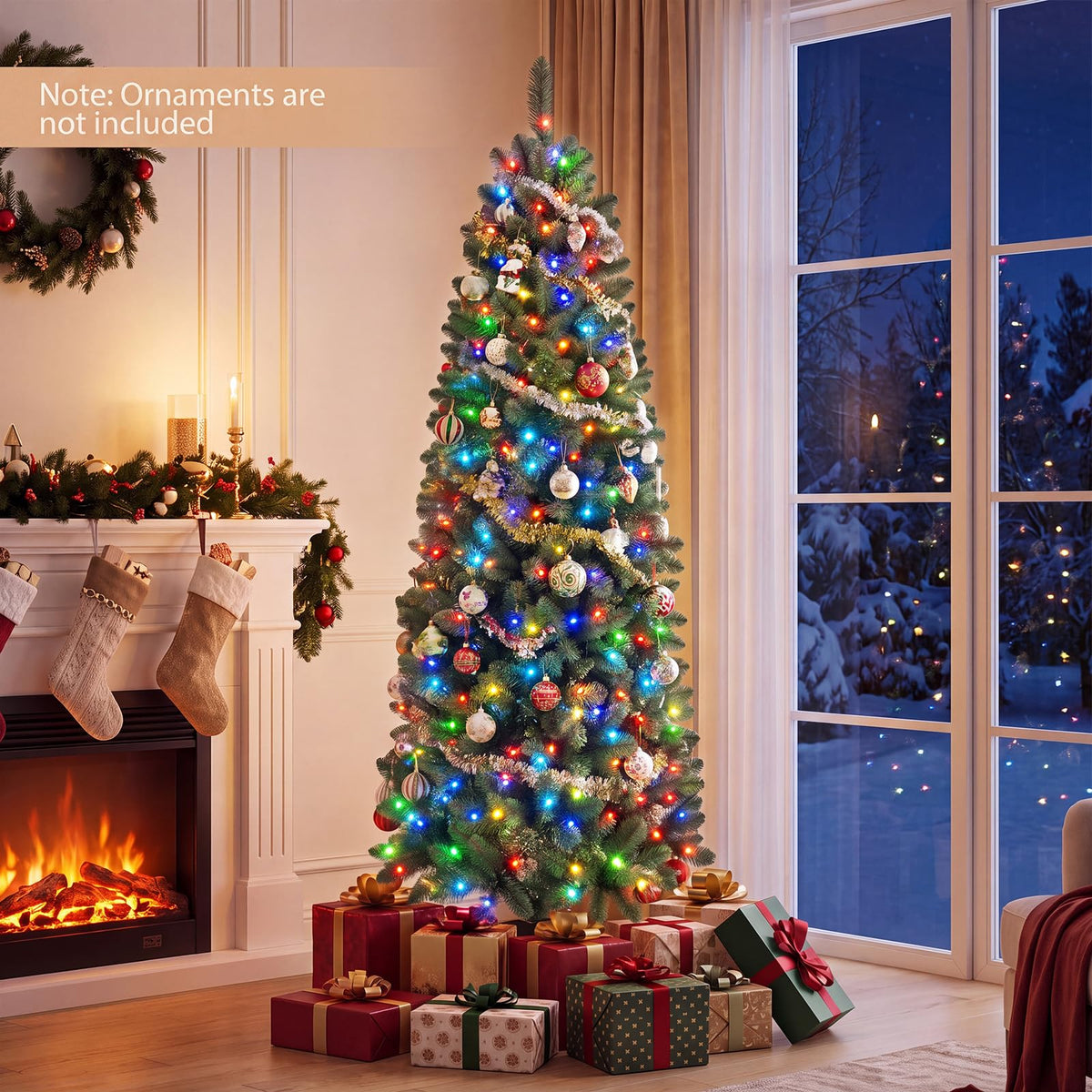 6FT Pre-Lit Christmas Tree with RGB LED Lights