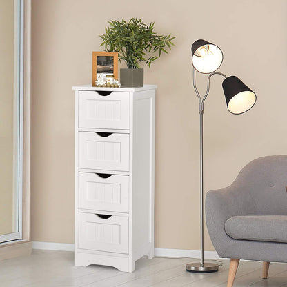 4 Drawers Bathroom Floor Cabinet with Curved Handle