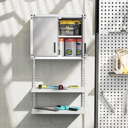 Metal Wall Cabinet with Lock and 3 Adjustable Shelves