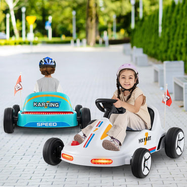 12V Kids Electric Go Kart with Remote and 3 Speeds and Lights