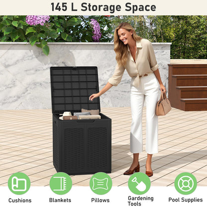 Weatherproof Patio Container with Lockable Lid for Patio