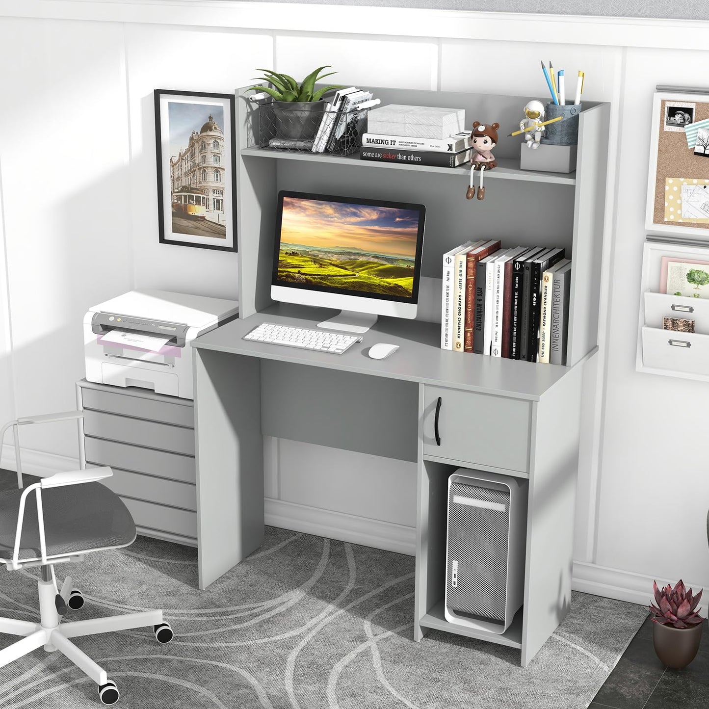 Computer Desk, Modern Writing Workstation PC Laptop Table