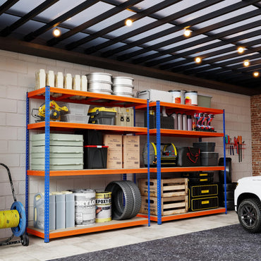 4 Tier Garage Shelving Unit, 180 x 61 x 203cm Boltless Storage Rack