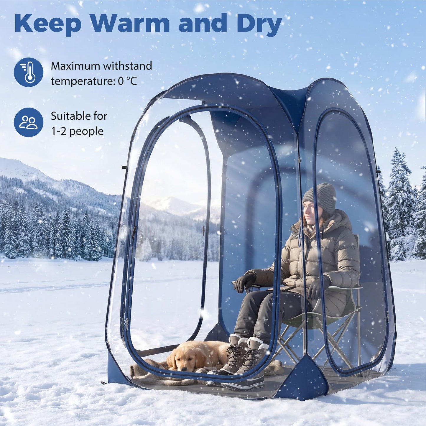 Pop up Bubble Tent, All Weather Sport Shelter Screen House with Carrying Bag