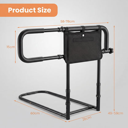 Foldable Bed Rail for Seniors with Adjustable Width and Height