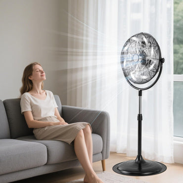 High Velocity Pedestal Fan Industrial Adjustable with 3 Speeds and 360° Tilt