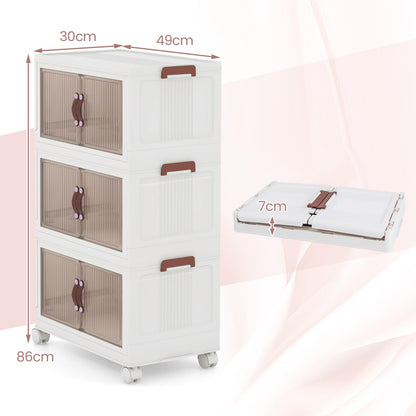 25.5 Gal Storage Bins with Magnetic Doors and Lockable Casters
