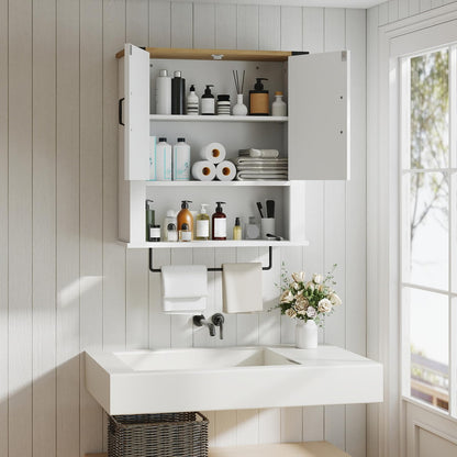 Bathroom Wall Cabinet, Farmhouse Over-The-Toilet Storage Cupboard