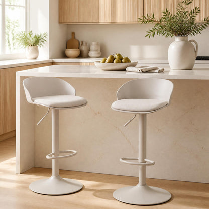 Swivel Bar Stools with Linen Seat