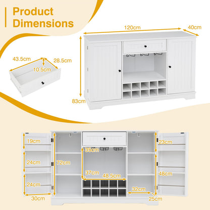 Sideboard Cabinet 120 CM Kitchen Storage Cabinet with Door Shelves