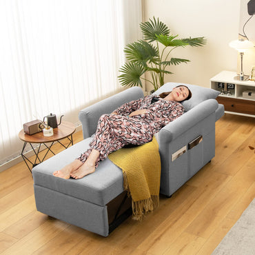 3-in-1 Convertible Sofa Chair Bed Sleeper Couch with Adjustable Backrest