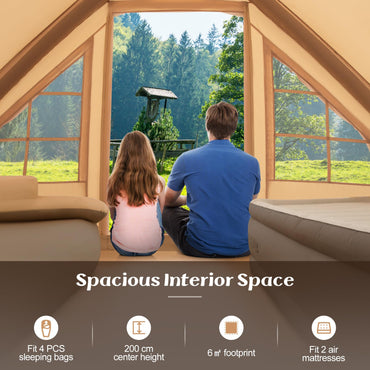 Waterproof 4-Season Blow-up Air Tent with Pump & 2 Doors