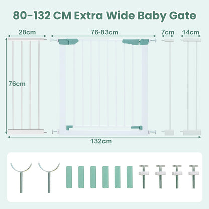 Wide Baby Safety Gate Fits 80-123 CM Openings