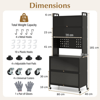 5 or 6 Tier Kitchen Pantry Cabinet Buffet Cabinet with Hutch