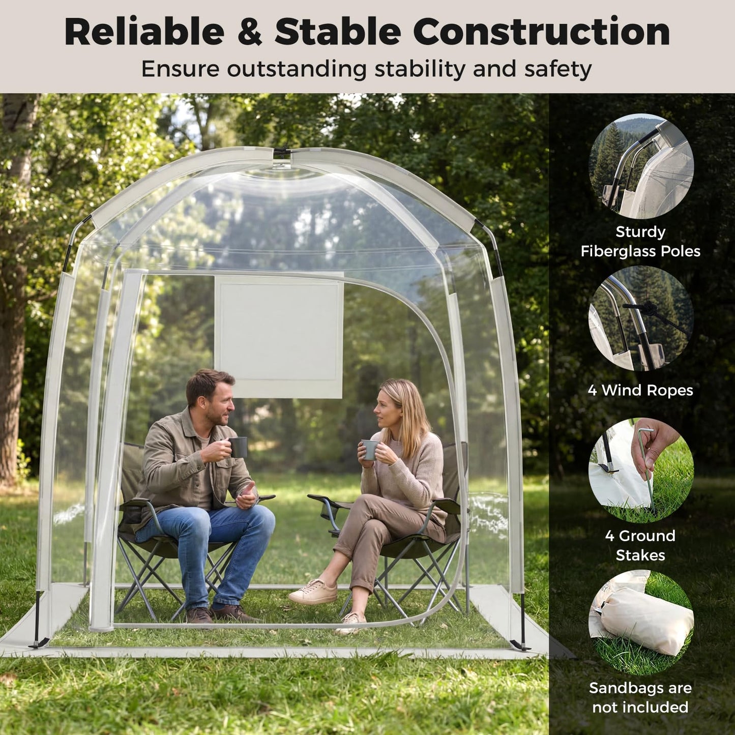 Pop up Bubble Tent, All Weather Sport Shelter Screen House with Carrying Bag