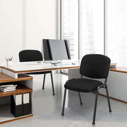 Set of 5 Stackable Reception Chairs, Upholstered Armless Office Meeting Conference Chair