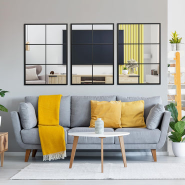 Large Rectangle Metal Frame Wall Mirror