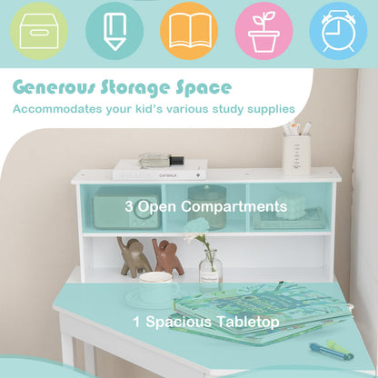 Kids Corner Desk and Chair Set with Chair and Hutch