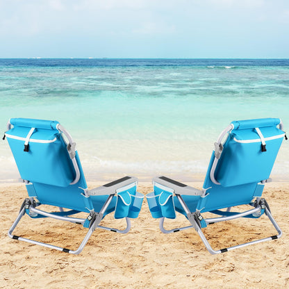 Folding Backpack Beach Chair with Detachable Headrest