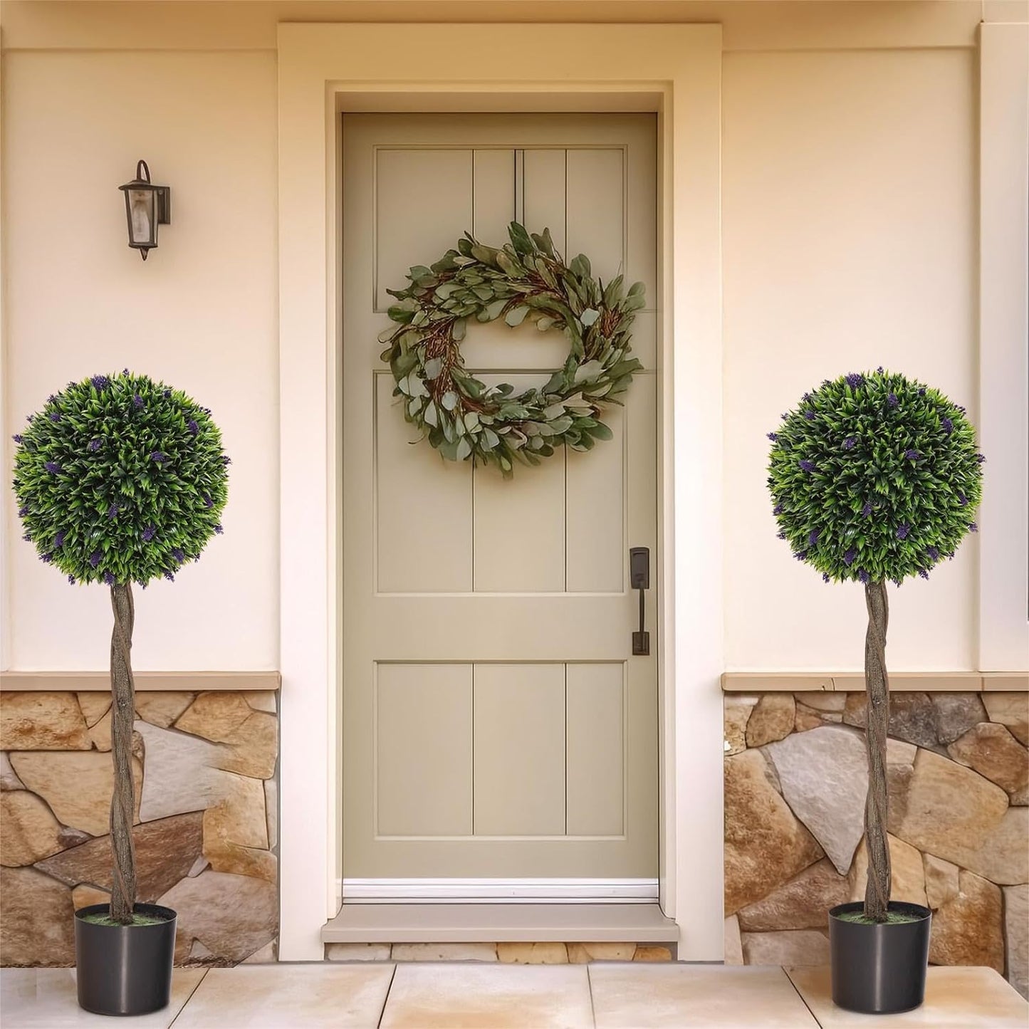 115 CM Artificial Boxwood Topiary Tree Fake Lavender Ball Plant