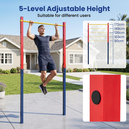 Outdoor In-Ground Pull Up Bar Station, Heavy Duty Metal Chin Up Bar