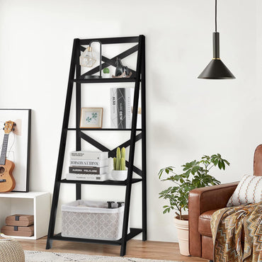 4 Tier Wooden Ladder Shelving Unit