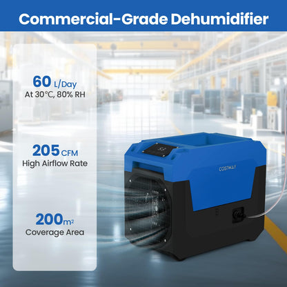 60L/Day Commercial Dehumidifier, Industrial Air Dehumidifiers Building Dryer