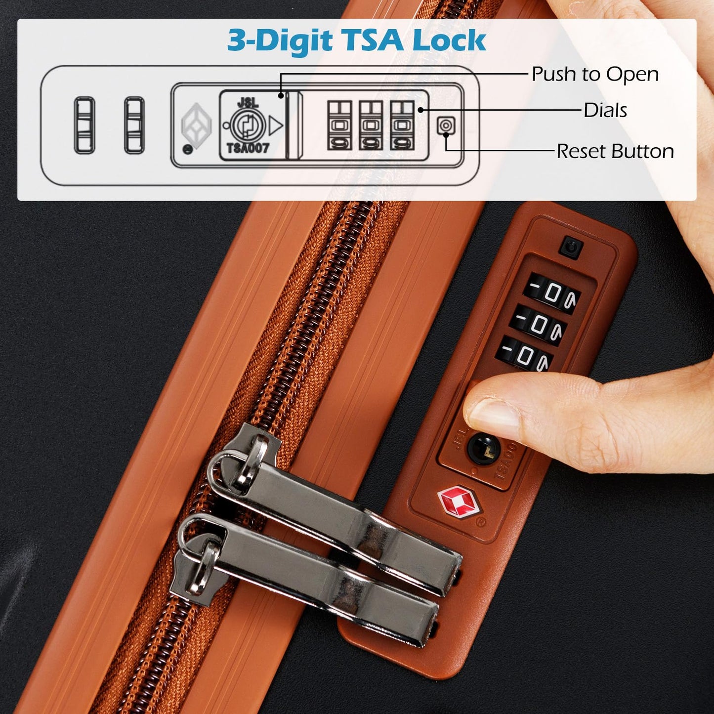 Large/Medium/Small Carry on Suitcase Sets with Premium Wheels and TSA Approved Lock