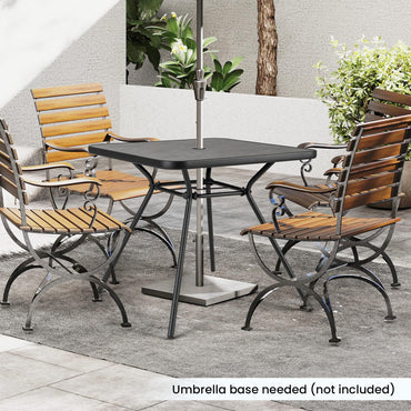 80 x 80 cm Patio Dining Table for 4 Persons with Faux Marble Top
