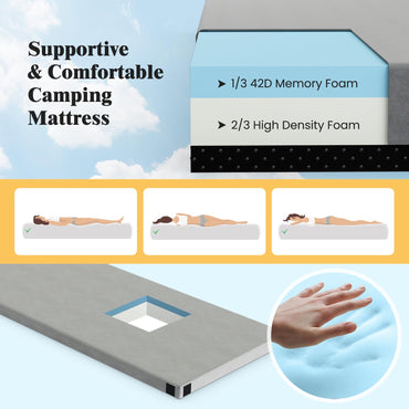 188 x 78 x 6.5cm Foldable Camping Memory Foam Mattress