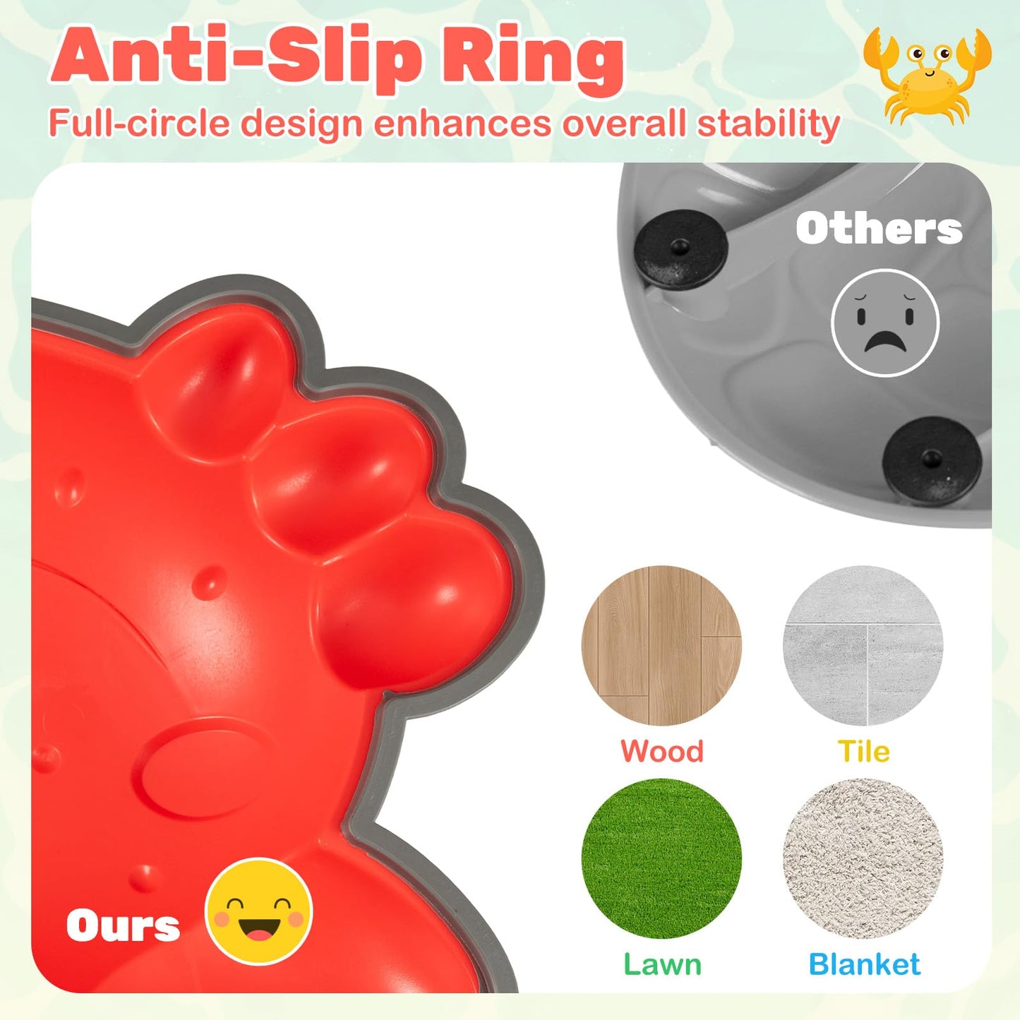 9 Pieces Non-Slip Toddler Stepping Stones for Kids Aged 3+