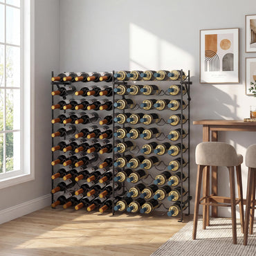 100 Bottles Wine Rack, 10-Tier Wine Holder Stand with Wall-Anchored Design