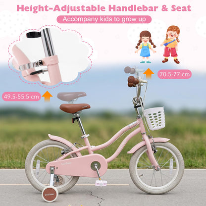 Kids Bike, Children's Training Bicycle | Toddler Bike with Height Adjustable Handlebar & Seat