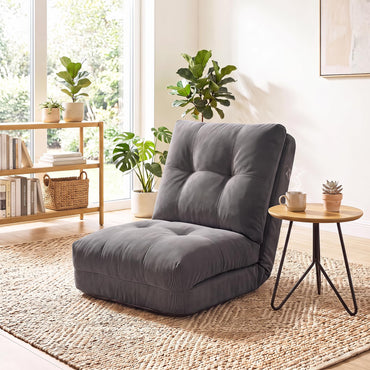 Folding Sofa Chair, 5-Position Adjustable Floor Chair Bed