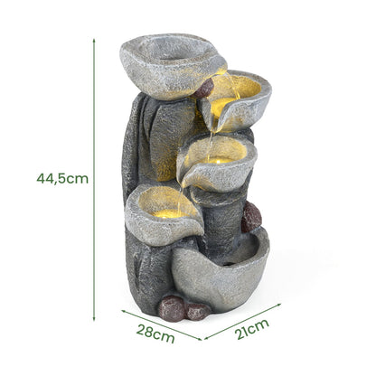 GiantexUK 5-Tier Outdoor Water Fountain, Cascading Waterfall Feature