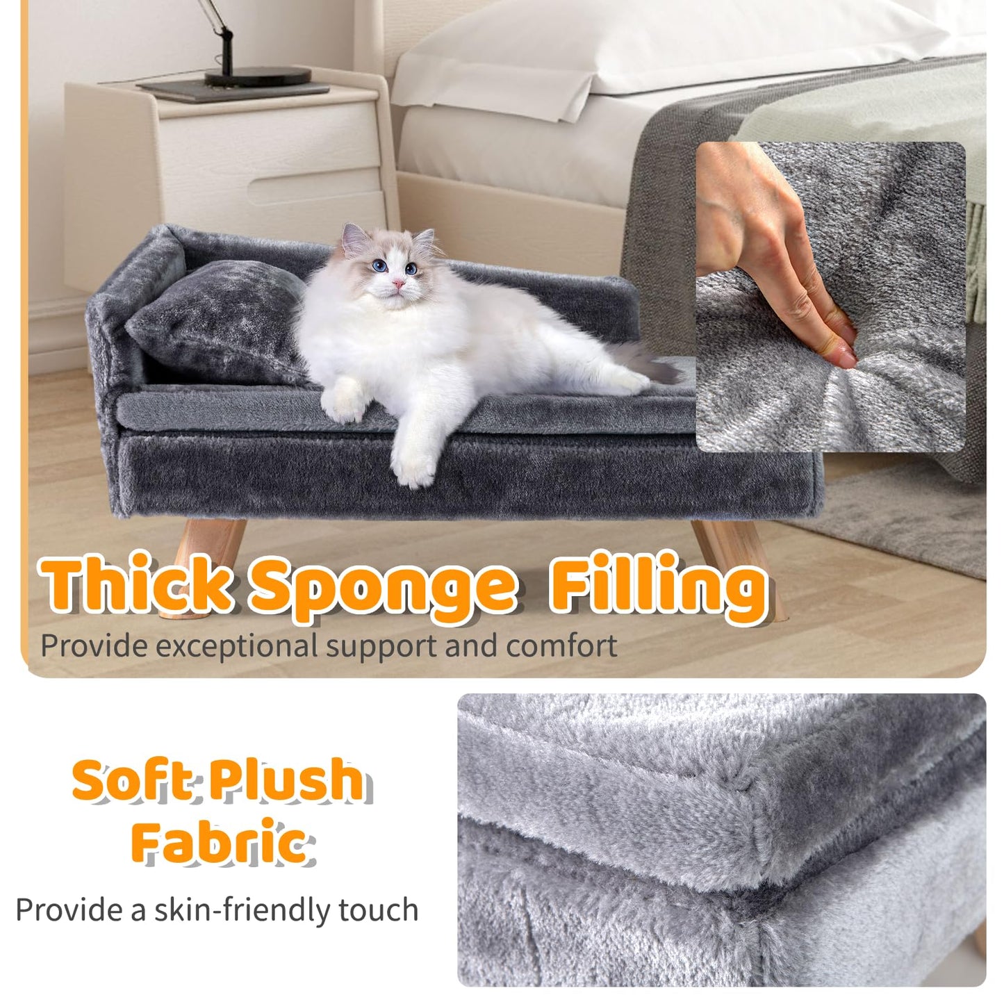 Elevated Pet Bed for Medium and Small Dogs Puppies Cats Kittens