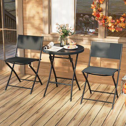 Folding Patio Bistro Set, 3 Piece Garden Furniture Set