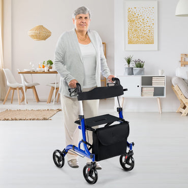 2 in 1 Walker Aluminium Mobility Walking Aid with Seat Adjustable