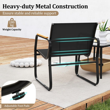 Giantex 3-Piece Patio Bistro Set, Garden Furniture Set with Coffee Table and Chairs