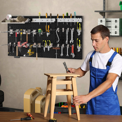 Wall-Mounted Pegboard Tool Organizing Kit with 28 PCS Hanging Accessories