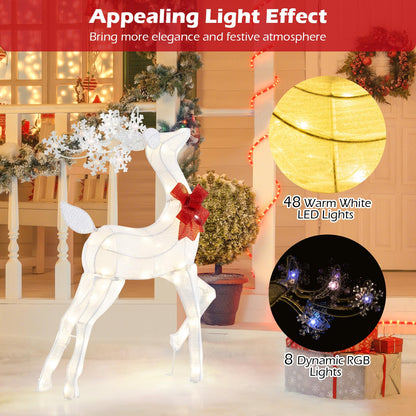 Christmas Lighted Reindeer with 48 Warm White LED Lights