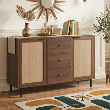 Wooden Storage Cabinet, Rustic Console Table, Freestanding kitchen Cupboard Organizer Unit