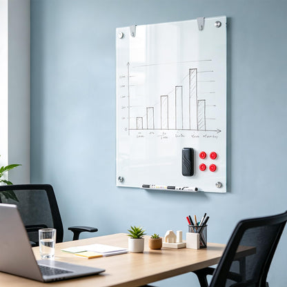 Magnetic Glass Board, 60 x 90 cm Frameless Dry Erase Board